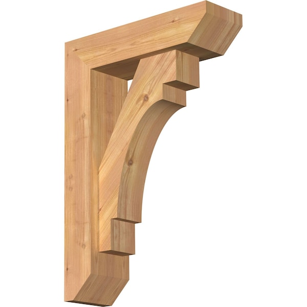 Ekena Millwork Merced Slat Smooth Bracket w/ Offset Brace, Western Red Cedar, 5 1/2"W x 18"D x 26"H BKT0604X18X26MRC06SWR - main